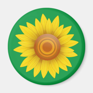 Sonnenblume auf Grün Magnet