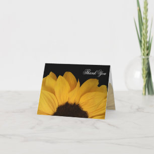 Sonnenblume auf Schwarz Danke Note Card