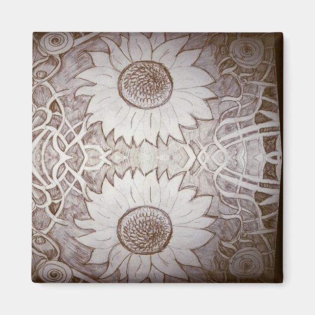 Sonnenblume auf Zuhause Magnet (Vorne)