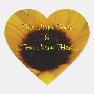 Sonnenblume-Aufkleber-personalisierte Herz-Aufkleber