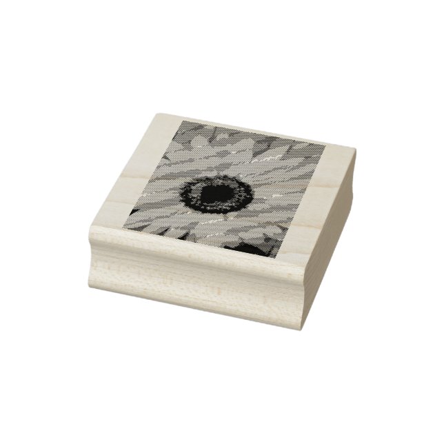 Sonnenblume aus Holz Briefmarke Gummistempel (Stempel)