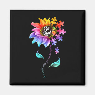 Sonnenblume Autismus-Bewusstsein Sei nett Puzzle-M Magnet
