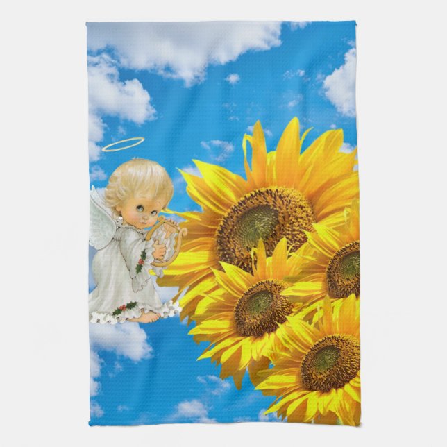 Sonnenblume Baby Angel Floral Küchentücher (Vertikal)