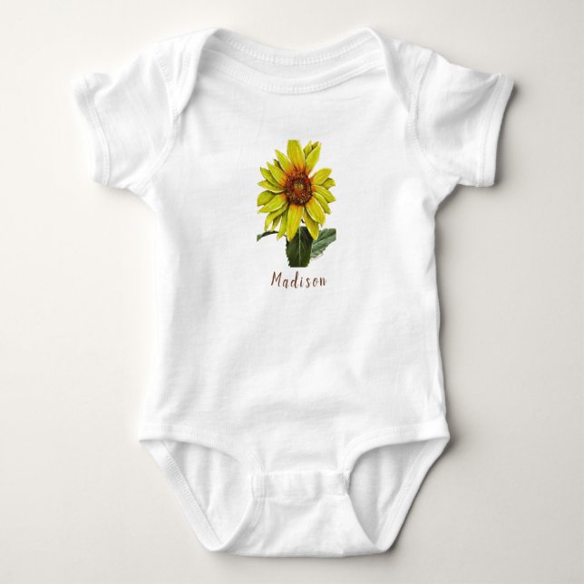 Sonnenblume Baby Bodysuit Baby Strampler (Vorderseite)