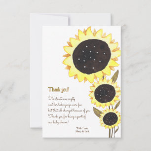 Sonnenblume Baby Dusche Aquarell Danke