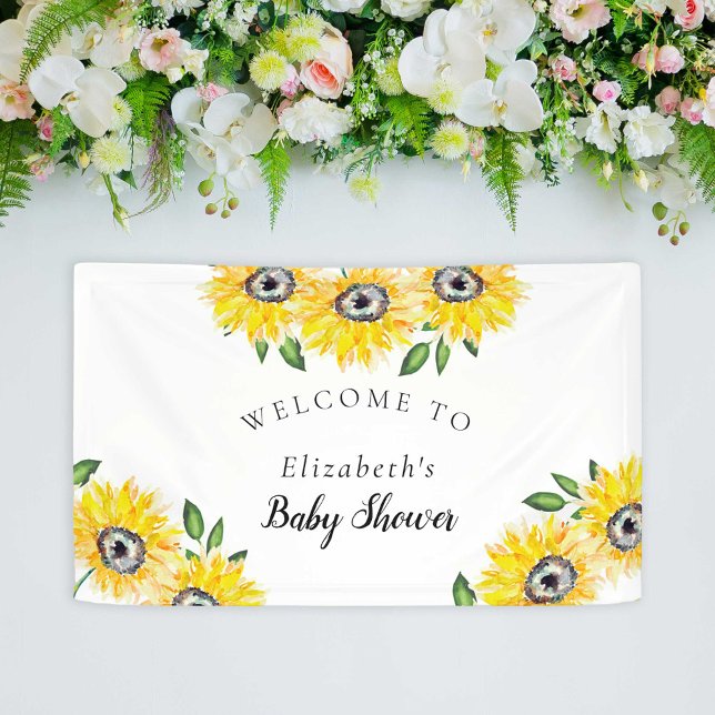 Sonnenblume Baby Dusche Begrüßungszeichen Hintergr Banner (Von Creator hochgeladen)