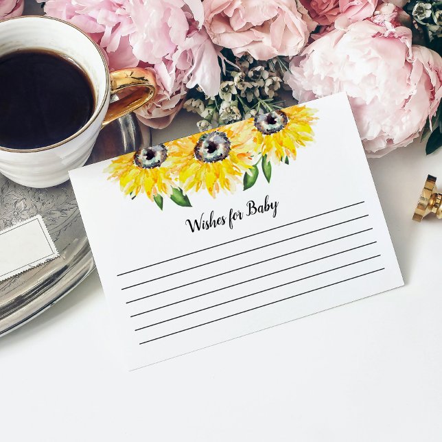 Sonnenblume Baby Dusche Wünsche für Baby Rustic Begleitkarte (Von Creator hochgeladen)