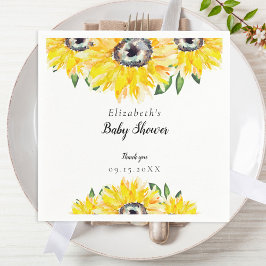 Sonnenblume Baby Duschschrift Wasserfarbe Elegante Serviette