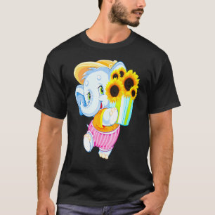 Sonnenblume Baby Elefant für Süße Tier T-Shirt