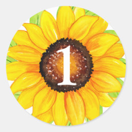Sonnenblume Baby Girl Geburtstag Custom Age Number Runder Aufkleber