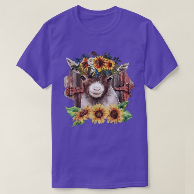 Sonnenblume Baby Goat Farmlife Niedlich Farm Anima T-Shirt (Design vorne)