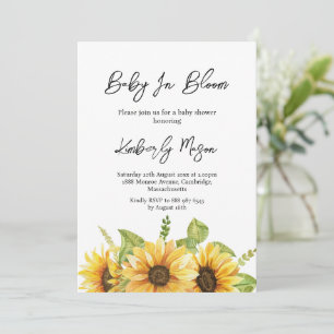 Sonnenblume Baby in Blüte Baby Shower Einladung