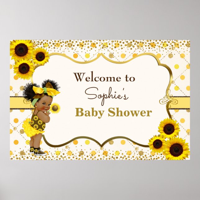 Sonnenblume Babydusche Begrüßungszeichen Poster (Vorne)