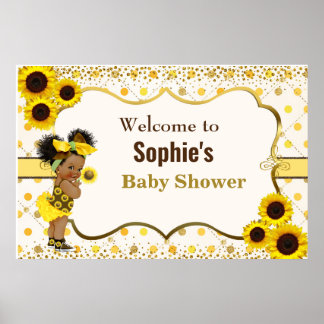 Sonnenblume Babydusche Begrüßungszeichen Poster