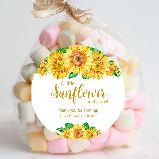 Sonnenblume Babydusche Dank Rundaufkleber Runder Aufkleber (Von Creator hochgeladen)