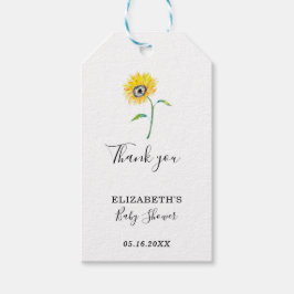 Sonnenblume Babydusche Danke für die einfache Wass Geschenkanhänger