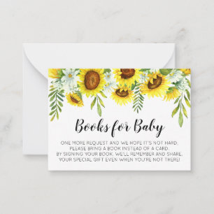 Sonnenblume-Babyparty-Bücher für Baby-Karten Mitteilungskarte