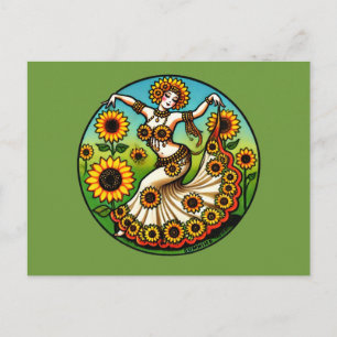 Sonnenblume Bauchtänzerin                          Postkarte