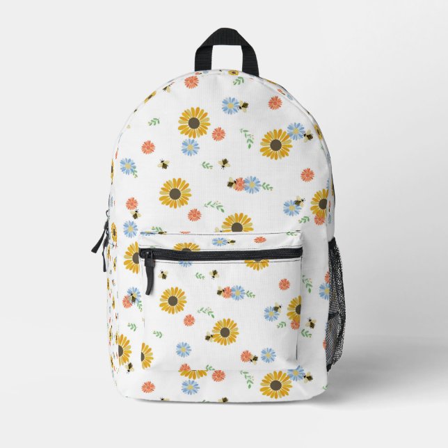 Sonnenblume Bedruckter Rucksack (Vorderseite)
