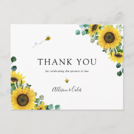 Sonnenblume Bee Baby Dusche Danke Postcard Postkarte