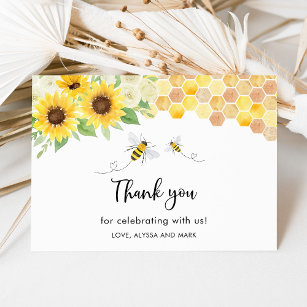 Sonnenblume Bee Baby Dusche Dankeskarte