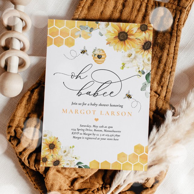 Sonnenblume Bee Baby Dusche Oh Babee Babydusche Einladung (Von Creator hochgeladen)
