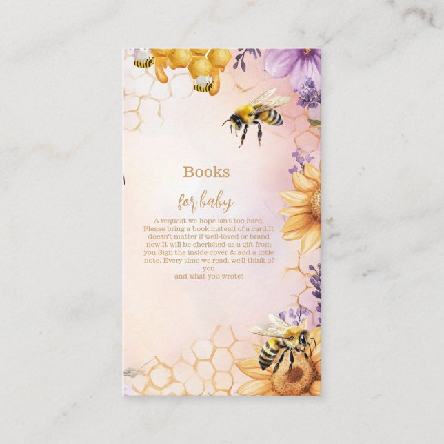 Sonnenblume Bee Baby Shower Mommy Books for Baby Begleitkarte (Vorderseite)