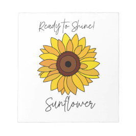 Sonnenblume bereit zum Sonnenblumen Notizblock