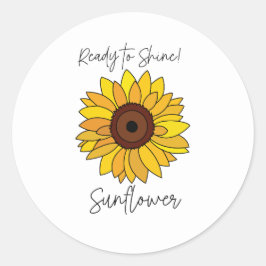 Sonnenblume bereit zum Sonnenblumen Runder Aufkleber