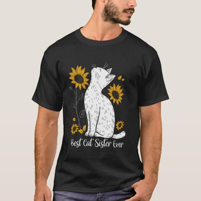 Sonnenblume beste Katzen Schwester jemals Mutterta T-Shirt (Vorderseite)