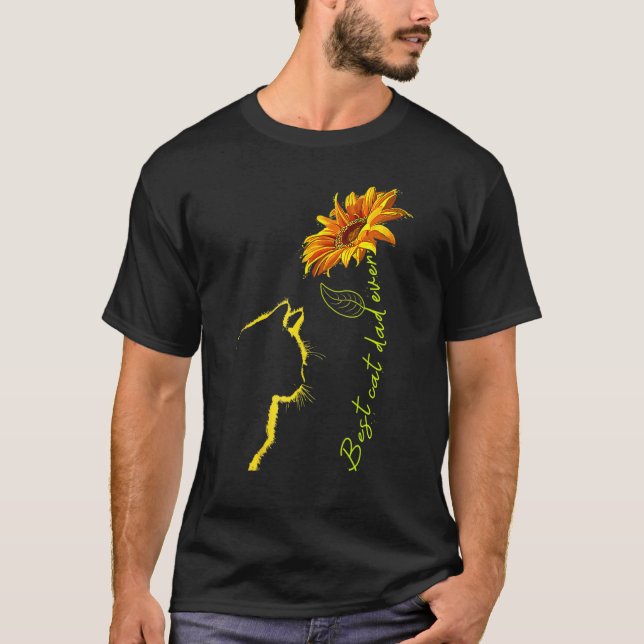 Sonnenblume Bester Vater Katze Niedlich Katze Vate T-Shirt (Vorderseite)