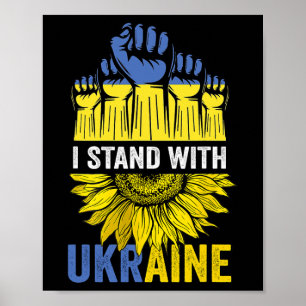Sonnenblume Bete Für Ukraine-Flagge Ich Stehe Mit Poster