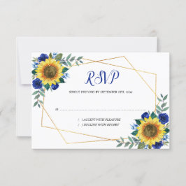 Sonnenblume Blau Blumengeometrie RSVP Karte