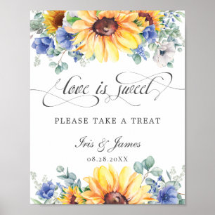 Sonnenblume Blau Florale Liebe ist süß Nimm eine L Poster