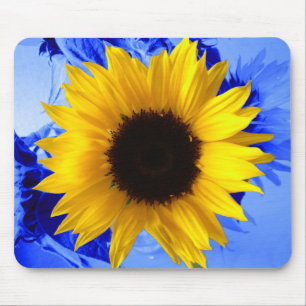 Sonnenblume-Blau Mousepad