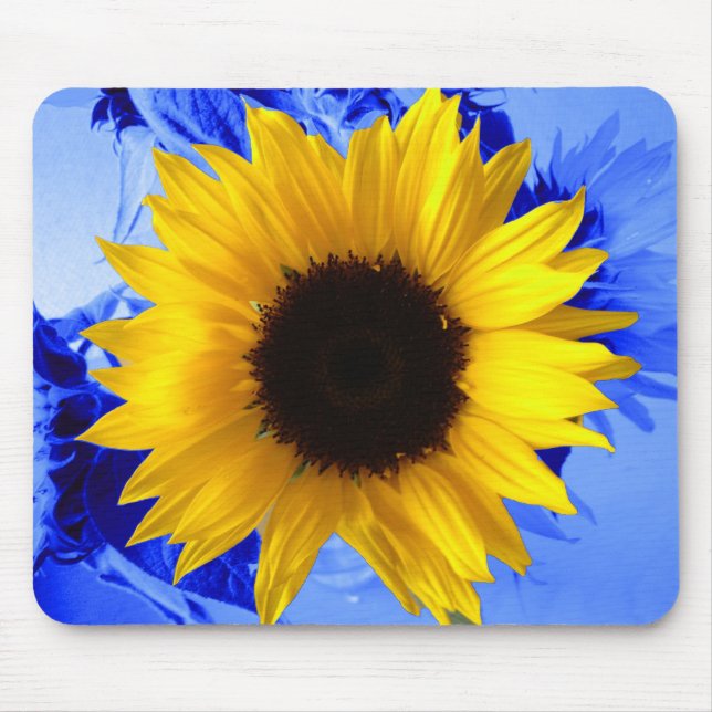 Sonnenblume-Blau Mousepad (Vorne)