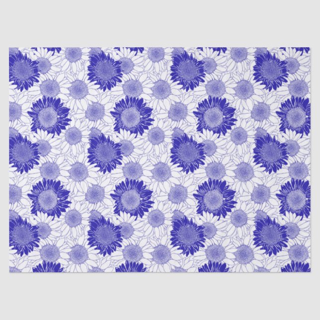 Sonnenblume Blau Seidenpapier (Vorderseite)