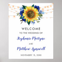 Sonnenblume Blauer Blumenstrauß Hochzeit
