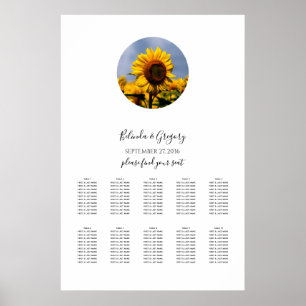 Sonnenblume Blauer Himmel Rustikale Hochzeitsstift Poster