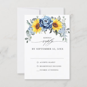 Sonnenblume Blauer Tonschiefer Blauer Blauer Blume RSVP Karte