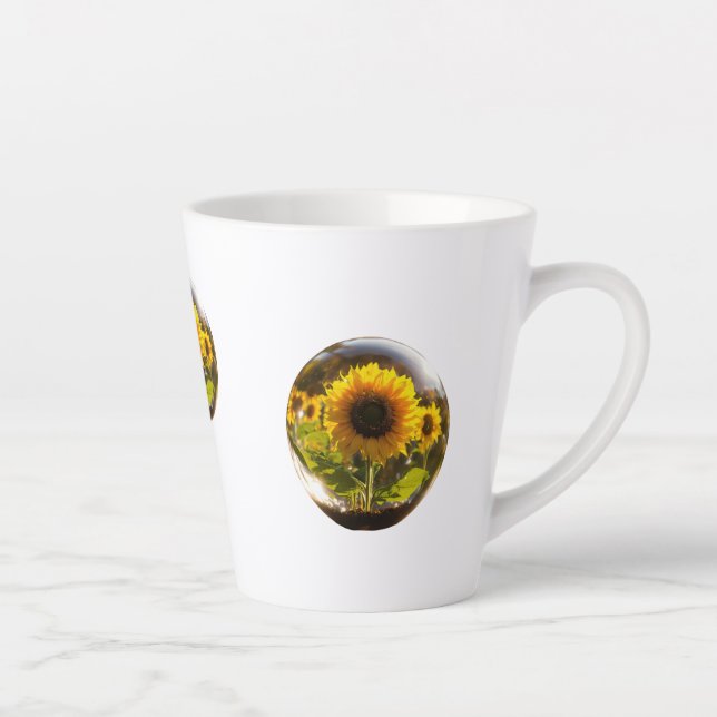 Sonnenblume Bliss Latte Tasse - 12 oz (Rechts)