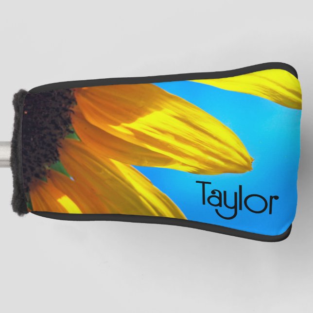 Sonnenblume Blue Sky Personalisierter Golf Head Co Golf Headcover (Vorderseite)