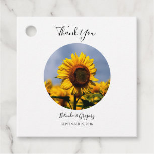 Sonnenblume Blue Sky Rustic Wedding Geschenk Geschenkanhänger