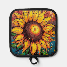 Sonnenblume. Blume. farbenfroh Topflappen