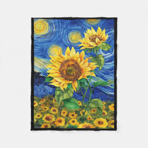 Sonnenblume Blume Van Gogh Style Starry Nigh Fleecedecke