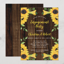 Sonnenblume Blumen Bouquet | Holz - Engagement - P Einladung