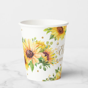 Sonnenblume Blumenbaby Dusche Geburtstag Bridal Pappbecher