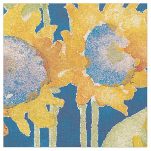 Sonnenblume-Blumenmuster-Blau Stoff