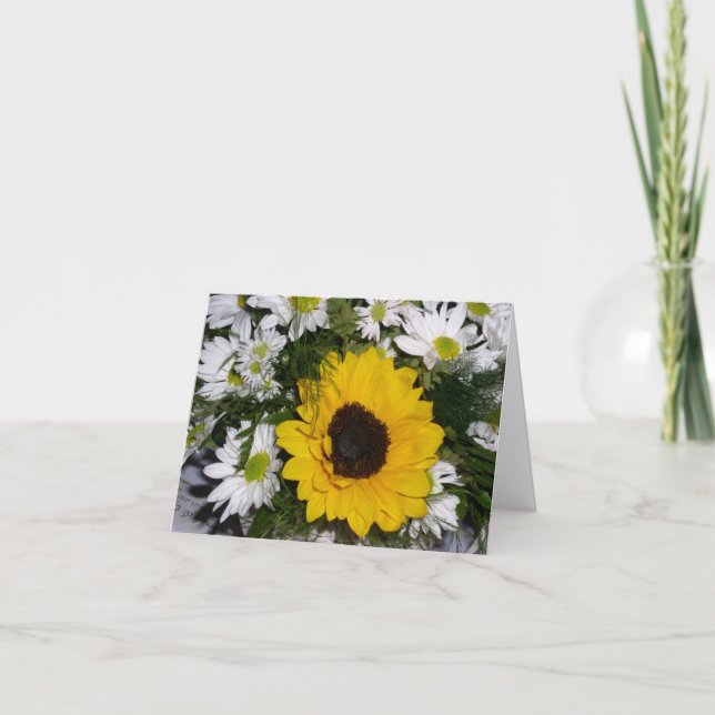 Sonnenblume-Blumenstrauß Karte (Vorderseite)