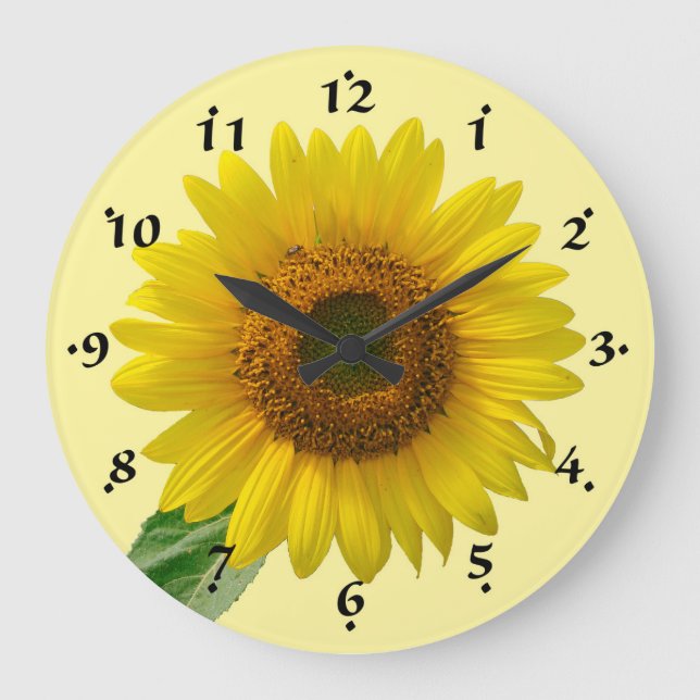Sonnenblume-Blumenuhr Große Wanduhr (Vorderseite)